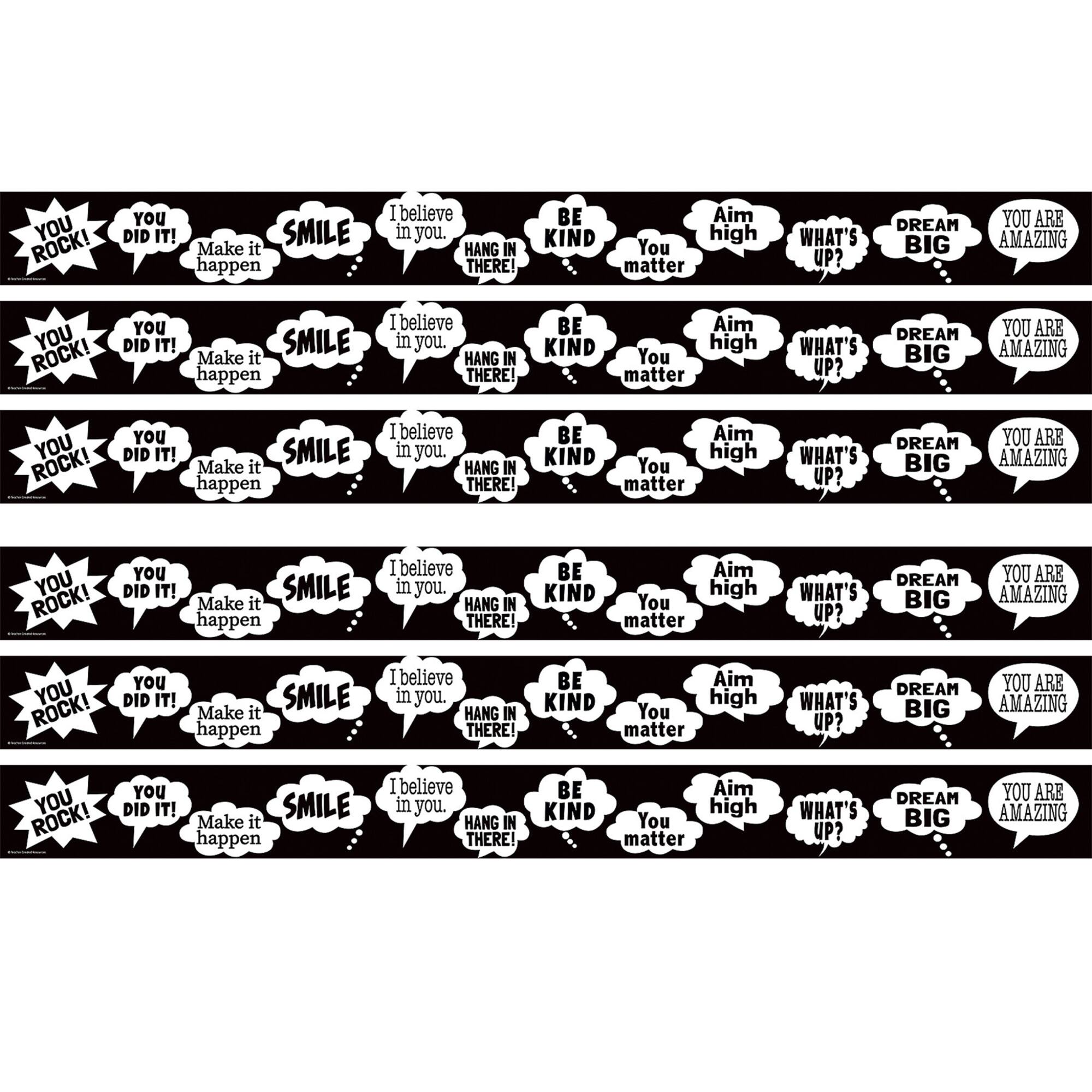 Teacher Created Resources® Speech Bubbles Straight Border Trim, 6 Packs of 12
